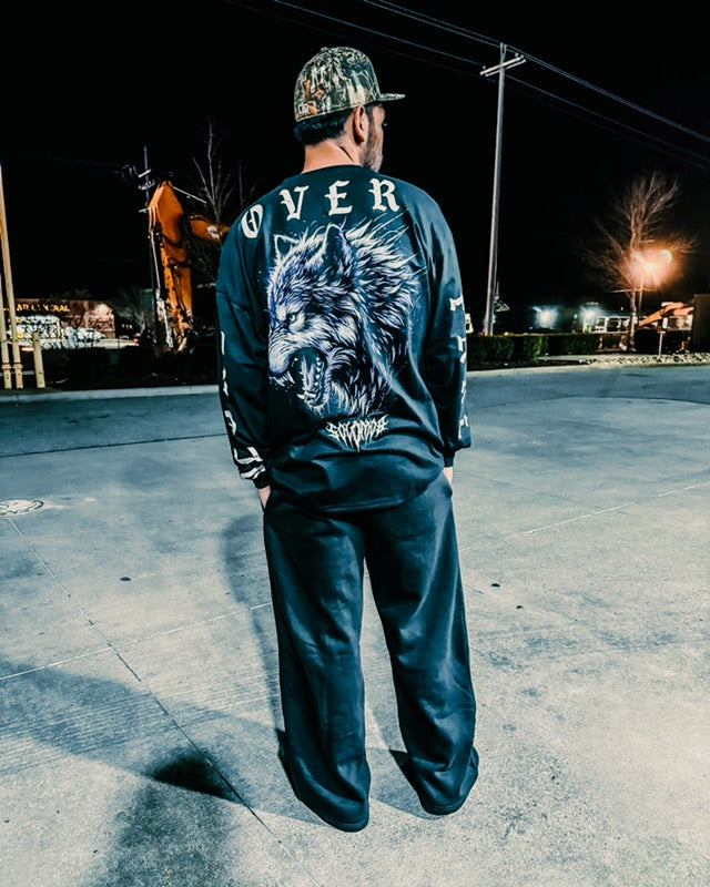 Alone Over Fake Wolf Long Sleeve Tee