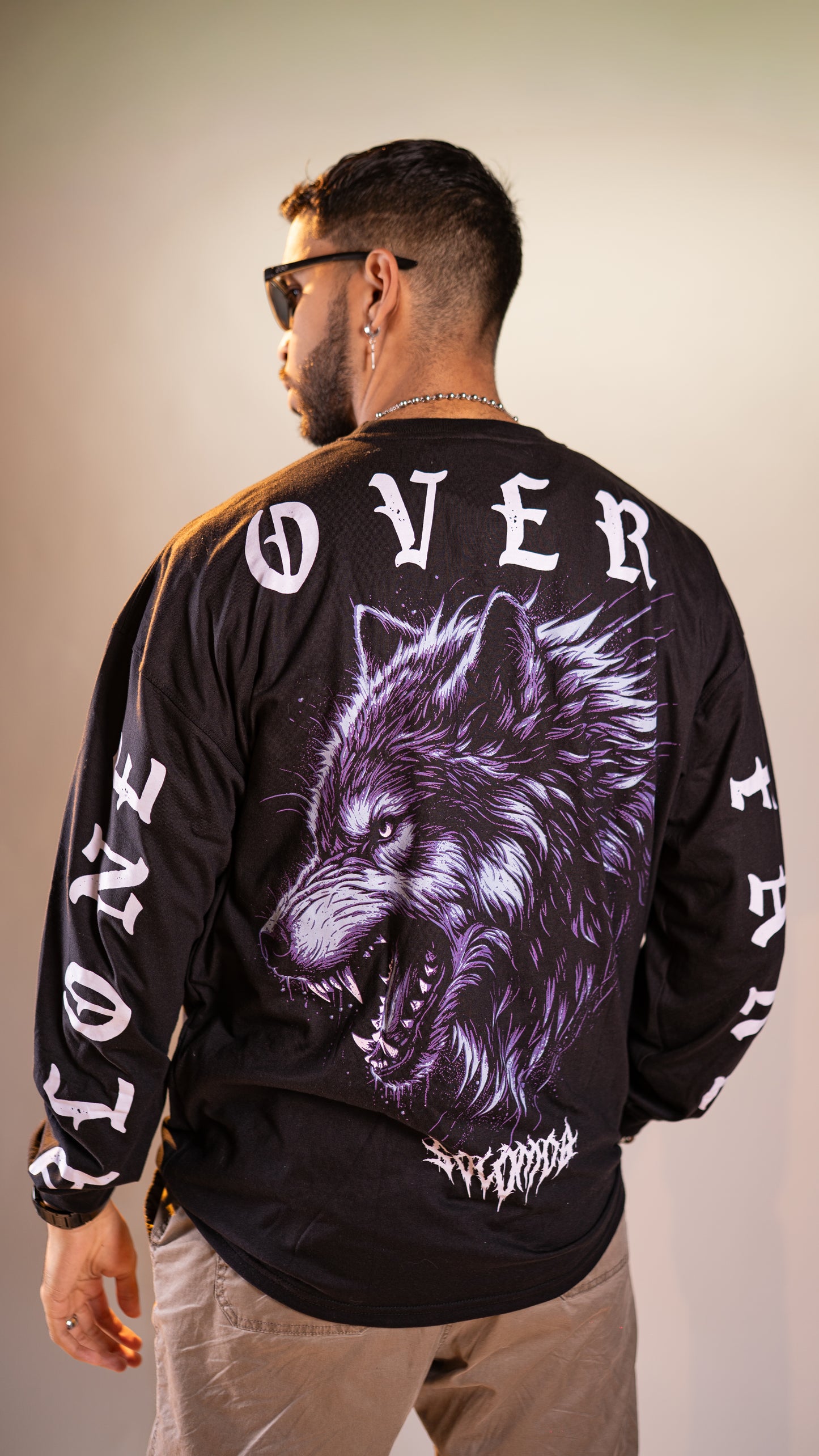 Alone Over Fake Wolf Long Sleeve Tee