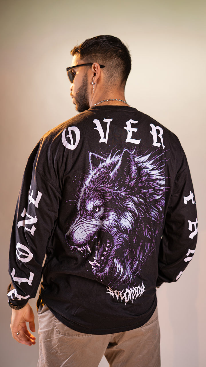 Alone Over Fake Wolf Long Sleeve Tee