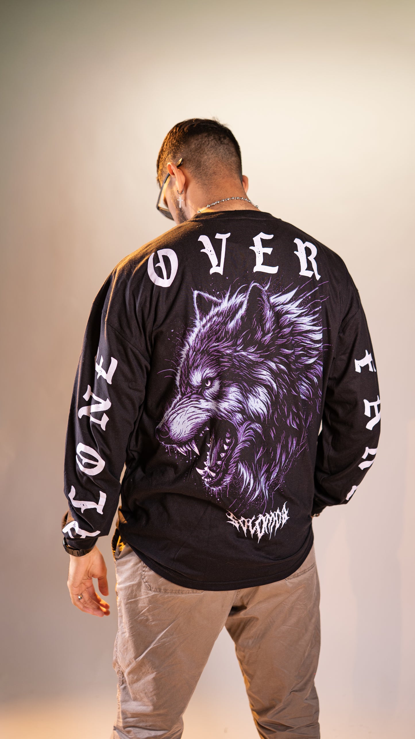 Alone Over Fake Wolf Long Sleeve Tee