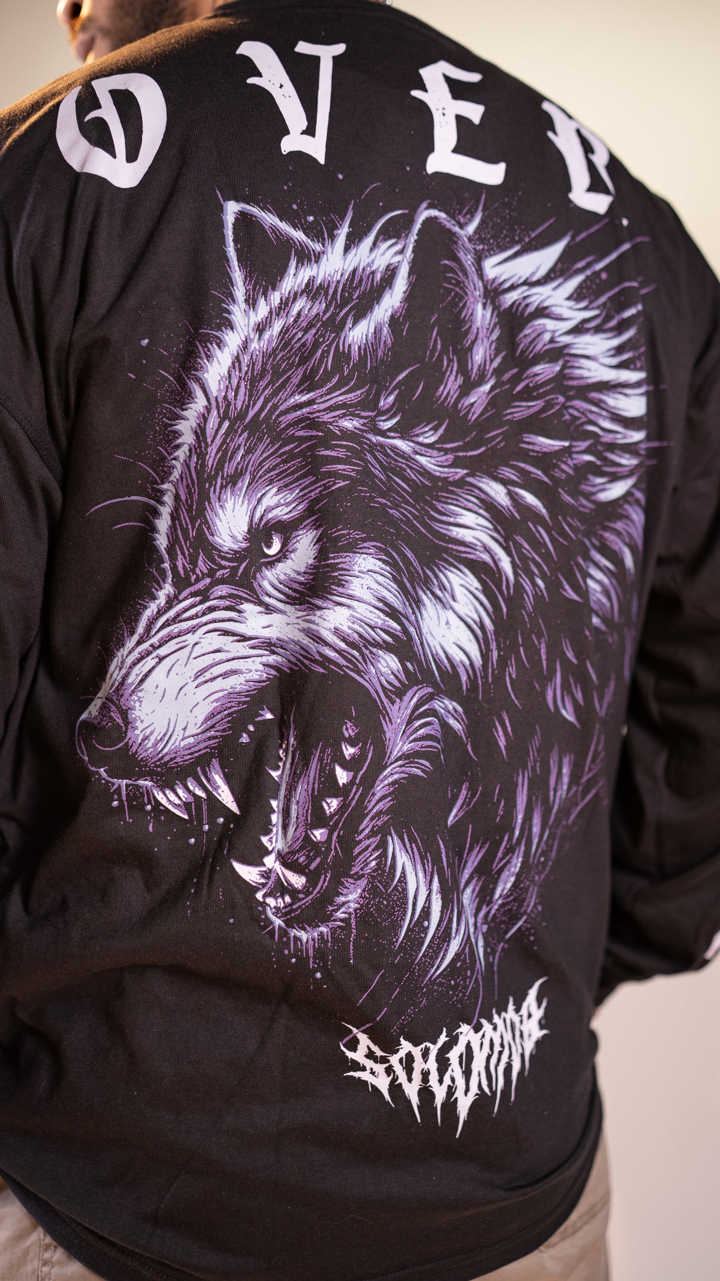 Alone Over Fake Wolf Long Sleeve Tee