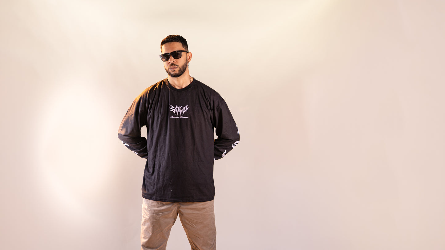 Alone Over Fake Wolf Long Sleeve Tee