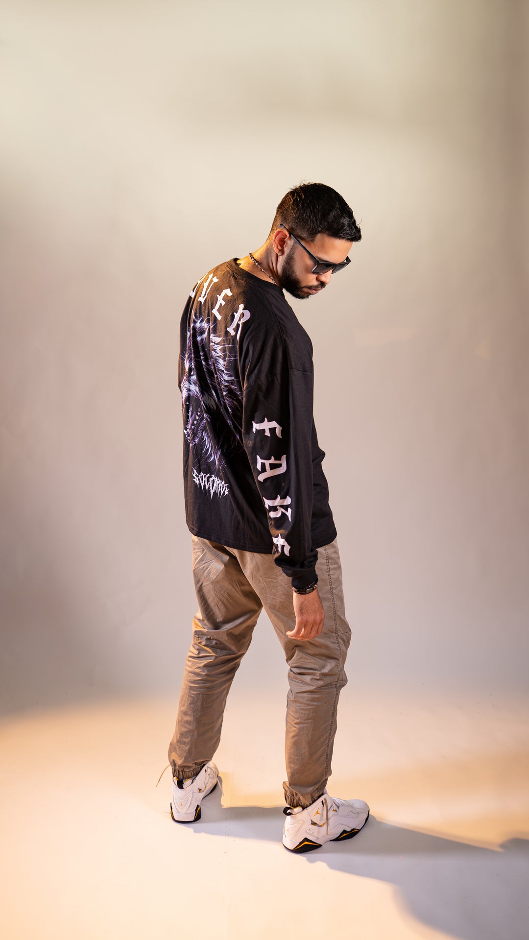 Alone Over Fake Wolf Long Sleeve Tee