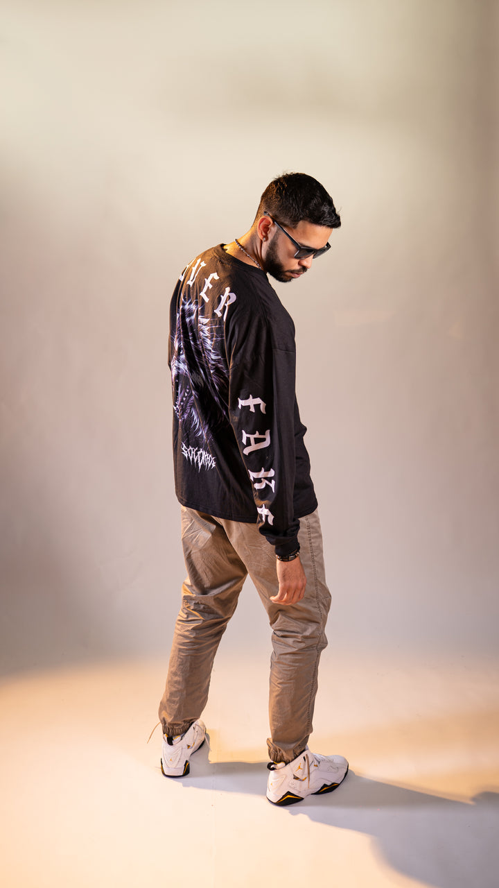 Alone Over Fake Wolf Long Sleeve Tee